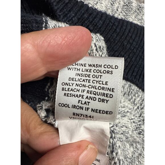 LL Bean Signature Womens Turtleneck Sweater Size XL Black Gray Cotton Linen Knit - Picture 6 of 6